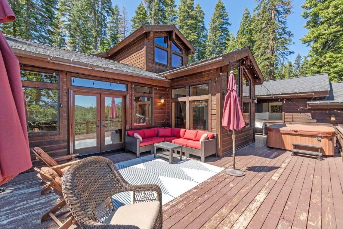 Spacious sunny deck | Tahoe Donner Luxury Home