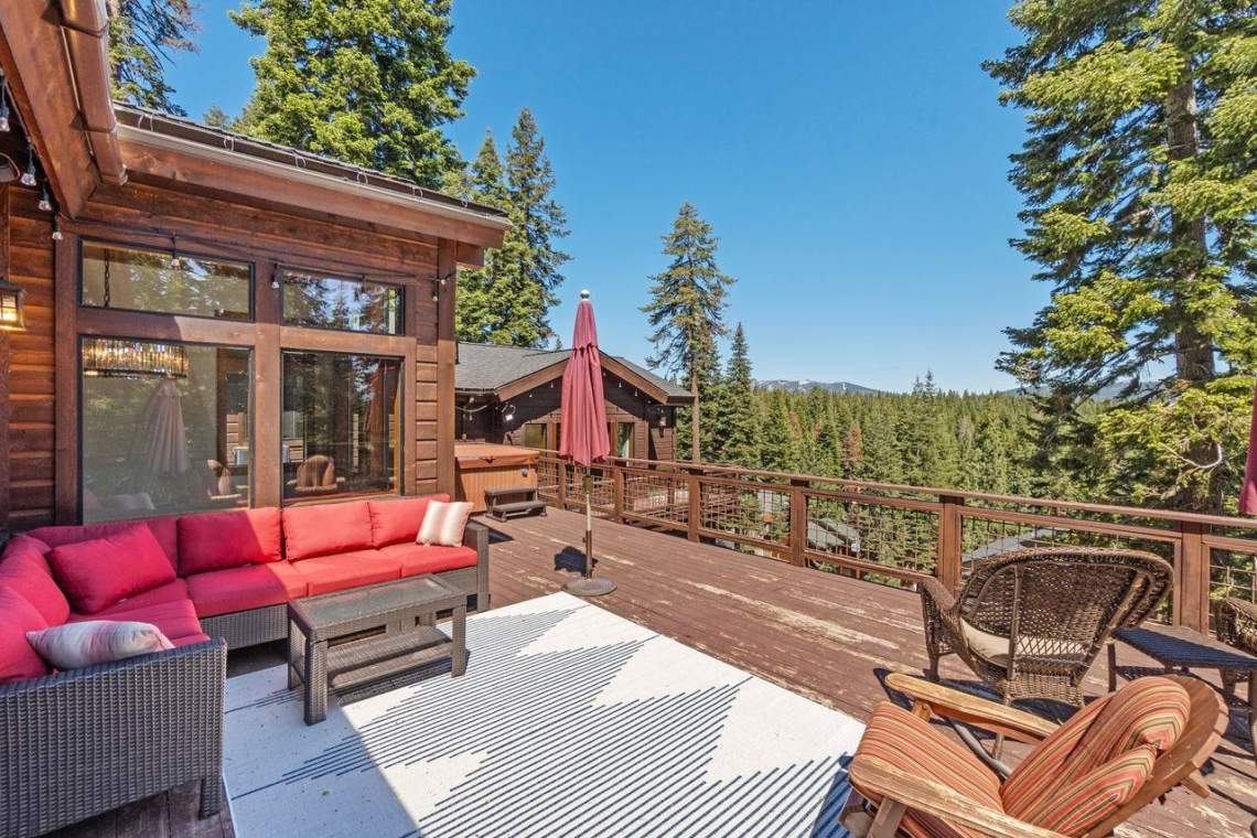 Spacious sunny deck | Tahoe Donner Luxury Home