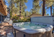 Outdoor brick patio and hot tub | North Lake Tahoe Real Estate