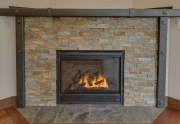 Custom Fireplace with Ledge Stone Surround