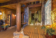 Gorgeous Outdoor Sitting Area in between House and Saloon | Truckee Real Estate