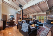 Living Area with Vaulted Ceilings and Picture Windows