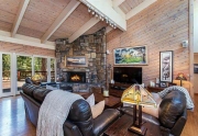 Living Area with Vaulted Ceilings and Picture Windows