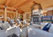 Stone Fireplace | Olympic Valley Retreat