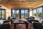 Lakeview living room at luxury home in Carnelian Bay