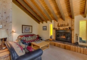 Living Room with wood burning fireplace