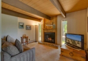 Family room with access to hot tub deck