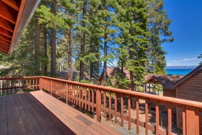 Lake Tahoe Real Estate | 6070 Quail Creek Road | Deck with view of Lake Tahoe