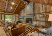 Beautifully Designed Living Room with Vaulted Ceilings