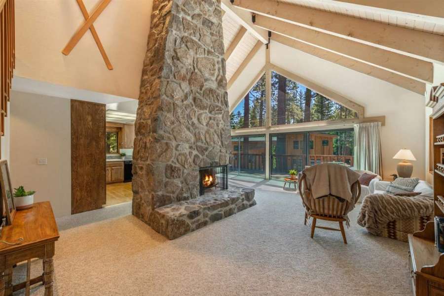 180 Quiet Walk Rd. | Great room with stone fireplace