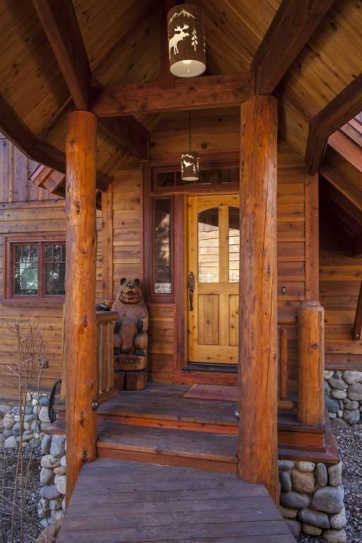 Custom Log Accents in Carnelian Bay luxury home