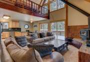 Great Room with picture windows | Tahoe Donner Chalet