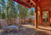 Picturesque deck with forest views | Carnelian Bay luxury home