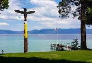 Lakefront Totem Pole in Rubicon Bay