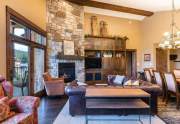 Living room with stone fireplace | Village at Northstar Condo