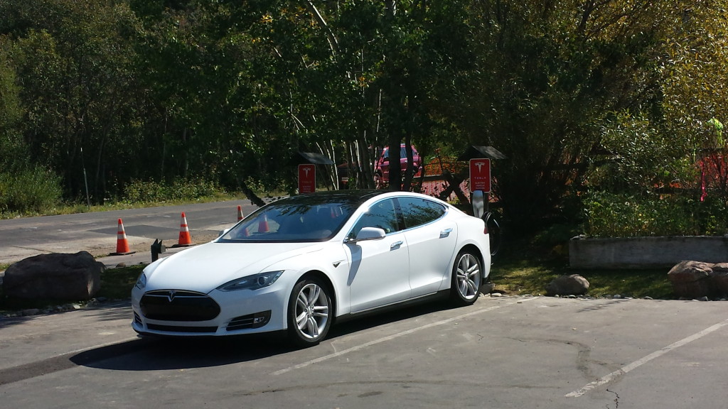 Tesla Model S Charging at Oliver Luxury Real Estate for Tesla Charging Station Tahoe City