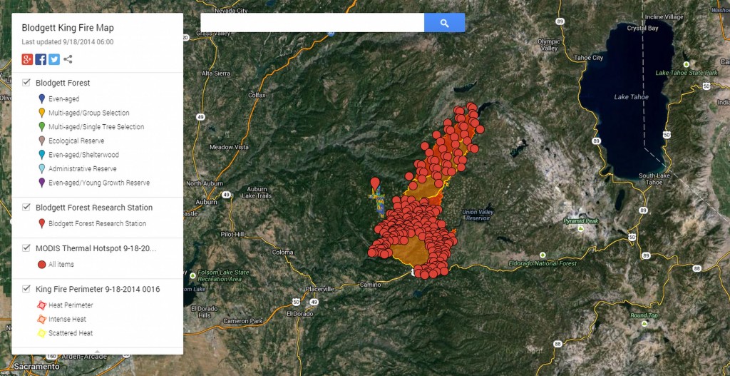 The King Fire Quadruples in Size Overnight