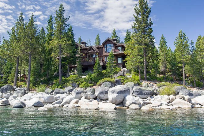 8217 Meeks Bay Avenue | Meeks Bay Real Estate on lake tahoe, image of lake with trees and beautiful home