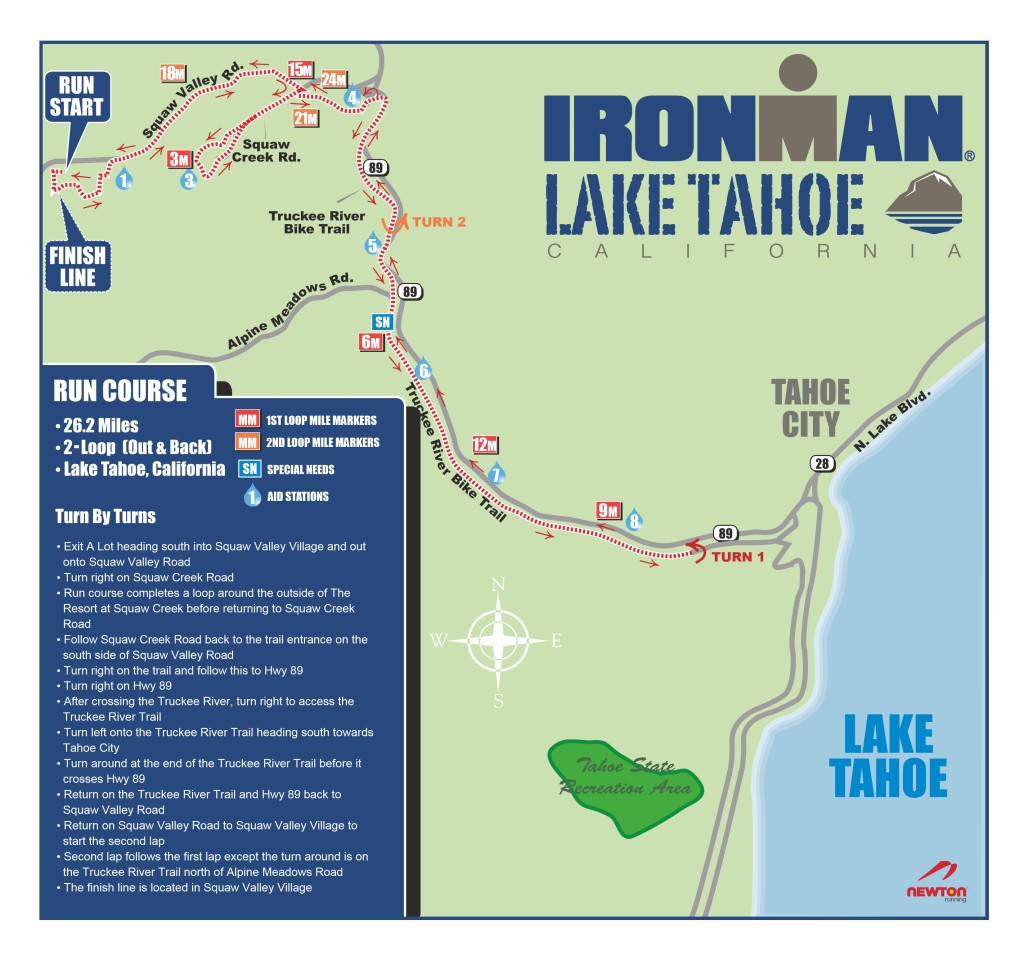 IRONMAN Lake Tahoe Run Course