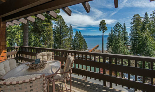 Image of Lake Tahoe from deck of Cedar Point Real Estate 1200 West Lake Blvd | Cedar Point Condo for sale