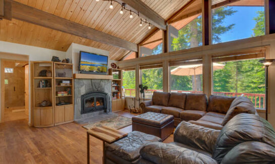 Living Room of Tahoe City Mountain Home