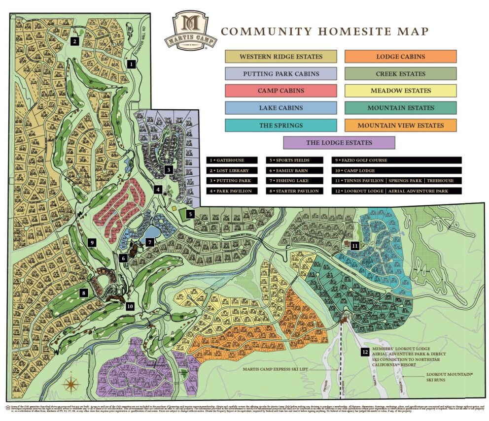Martis Camp Community and Subdivision Map